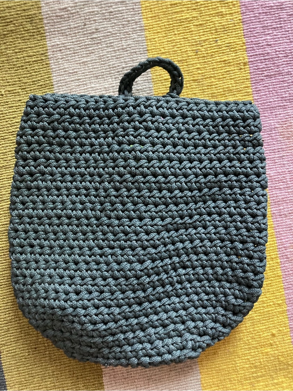 Woven tote with hook for flowers or wall decor